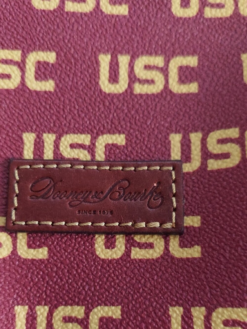 Dooney & Bourke Maroon and Gold USC Logo Zip Pouch - Picture 2 of 8